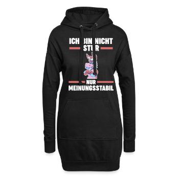 Ich Bin Nicht Stur Ich Bin Meinungsstabil Esel - Hoodie-Kleid - Schwarz - Vorne