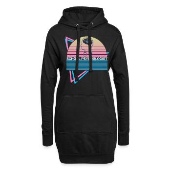 Psychologue scolaire Psychologie scolaire Rétro - Sweat-shirt à capuche long Femme - noir - Devant