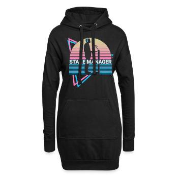 Régisseur Rétro - Sweat-shirt à capuche long Femme - noir - Devant