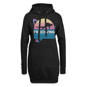 Apnée Freediver Rétro - Sweat-shirt à capuche long Femme - noir - Devant