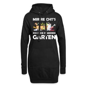 Garten Lustiger Spruch Hobbygärtner Geschenkidee - Hoodie-Kleid - Schwarz - Vorne