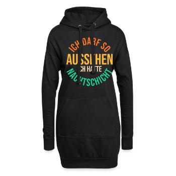 Ich Darf So Aussehen Ich Hatte Nachtschicht - Hoodie-Kleid - Schwarz - Vorne