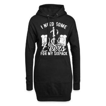 Horseshoe Pitching Beer Drinking Sixpack Tosser - Hoodie-Kleid - Schwarz - Vorne