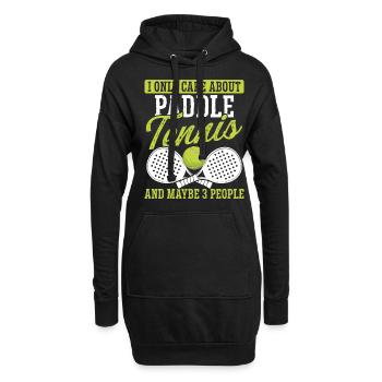 Match de joueur de paddle-tennis dont je ne me soucie que - Sweat-shirt à capuche long Femme - noir - Devant