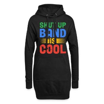 Shut Up Band Is Cool 2 - Sweat-shirt à capuche long Femme - noir - Devant