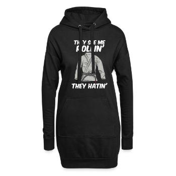 They See Mee Rollin They Hatin Jiu Jitsu BJJ - Hoodie-Kleid - Schwarz - Vorne