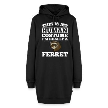 Furet - Sweat-shirt à capuche long Femme - noir - Devant