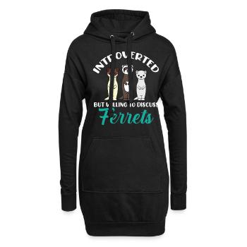 Frettchen - Hoodie-Kleid - Schwarz - Vorne