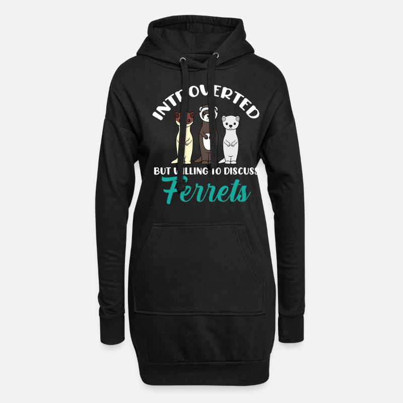 Frettchen - Hoodie-Kleid - Schwarz