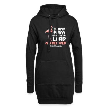 Flamingo Pink Vogel Zoo Sommer Urlaub Geschenk - Hoodie-Kleid - Schwarz - Vorne