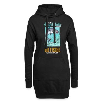 Lustiger Angler Fischer Spruch - Hoodie-Kleid - Schwarz - Vorne