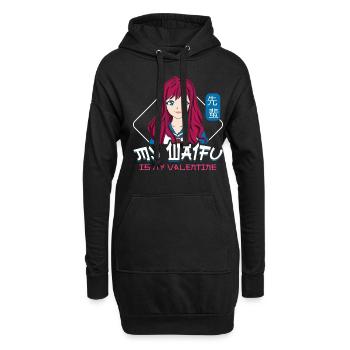 Waifu Anime Valentines Hearts Day Valentines - Hoodie-Kleid - Schwarz - Vorne