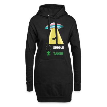 Funny Alien Abduction Hearts Day Valentines - Hoodie-Kleid - Schwarz - Vorne