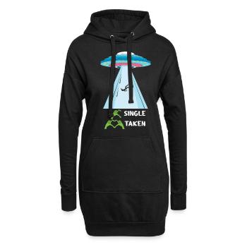 Funny Alien Abduction Single Taken Valentines - Hoodie-Kleid - Schwarz - Vorne