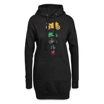 Motorbike Motorrad Enduro Motocross Biker Girl - Hoodie-Kleid - Schwarz - Vorne