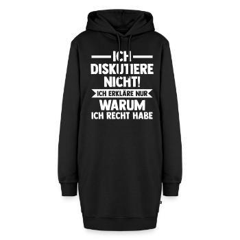 Ich Diskutiere Nicht Ich Erkläre Nur Warum Ich Rec - Hoodie-Kleid - Schwarz - Vorne