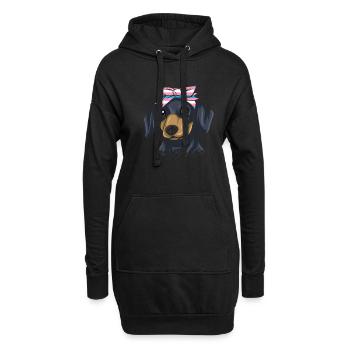 Dachshund Gift Dixie Viennese Doxie Dachshund - Hoodie Dress - black - Front