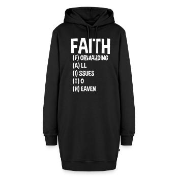 La foi transmet toutes les questions au ciel - Sweat-shirt à capuche long Femme - noir - Devant