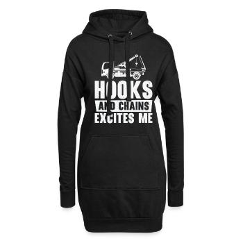 Abschleppwagenfahrer Pannenhilfe Lkw-Haken Ketten - Hoodie-Kleid - Schwarz - Vorne