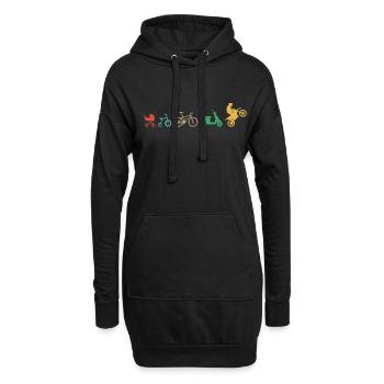 Motorbike Motorrad Enduro Motocross Biker Girl - Hoodie-Kleid - Schwarz - Vorne