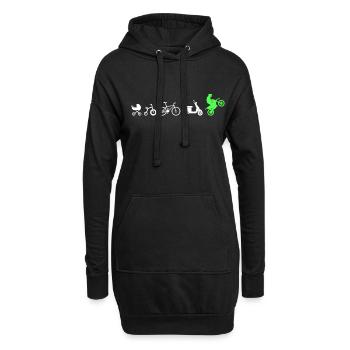 Motorbike Motorrad Enduro Motocross Biker Girl - Hoodie-Kleid - Schwarz - Vorne