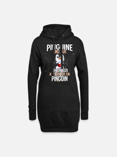 Pinguine Sind Süß Pinguin - Hoodie-Kleid - Schwarz