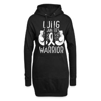 Lung Cancer Warrior Awareness Ribbon Gloves - Hoodie-Kleid - Schwarz - Vorne