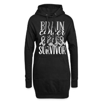 Brain Cancer Awareness Ribbon Gloves Survivor - Hoodie-Kleid - Schwarz - Vorne