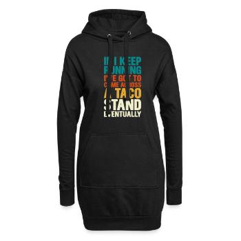 Courir - Sweat-shirt à capuche long Femme - noir - Devant