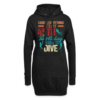 45 ans Scuba Diver Birthday Idea Snorkeling - Sweat-shirt à capuche long Femme - noir - Devant