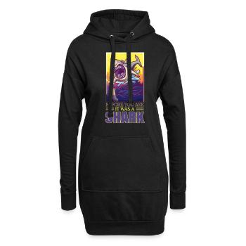 Bevor Sie fragen: Es war eine Haifischbeinprothese - Hoodie-Kleid - Schwarz - Vorne