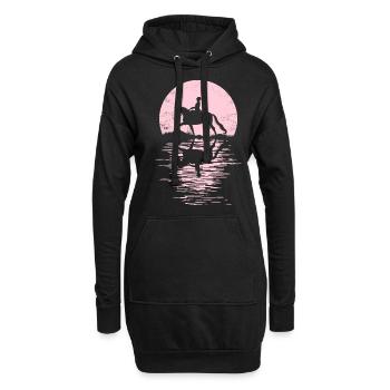 Tenue de cavalier pour les filles qui aiment les chevaux - Sweat-shirt à capuche long Femme - noir - Devant