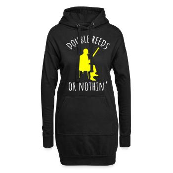 Fassoon, hautbois, clarinette, professeur de musique - Sweat-shirt à capuche long Femme - noir - Devant
