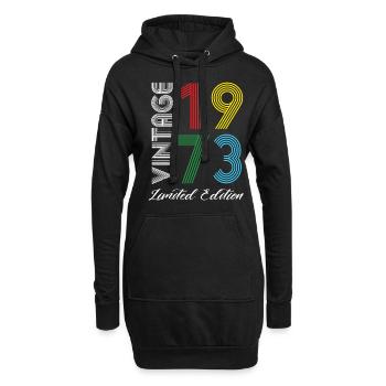 Vintage 1973 Vintage Geburtstag Retro Vintage - Hoodie-Kleid - Schwarz - Vorne