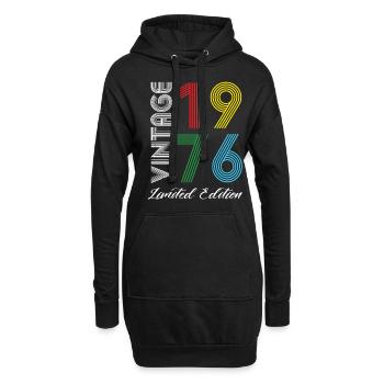 Vintage 1976 Vintage Geburtstag Retro Vintage - Hoodie-Kleid - Schwarz - Vorne