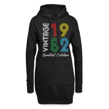 Vintage 1982 Vintage Geburtstag Retro Vintage - Hoodie-Kleid - Schwarz - Vorne