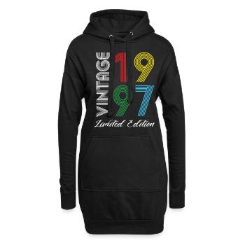 Vintage 1997 Vintage Geburtstag Retro Vintage - Hoodie-Kleid - Schwarz - Vorne