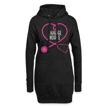 Charge Nurse Stethoscope Appreciation Heart - Hoodie-Kleid - Schwarz - Vorne