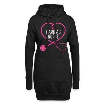 Infirmière cardiaque Stéthoscope Appréciation Coeur - Sweat-shirt à capuche long Femme - noir - Devant