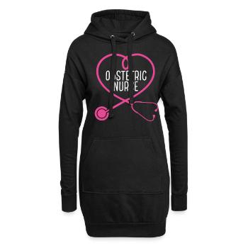 Obstetric Nurse Stethoscope Appreciation Heart - Hoodie-Kleid - Schwarz - Vorne