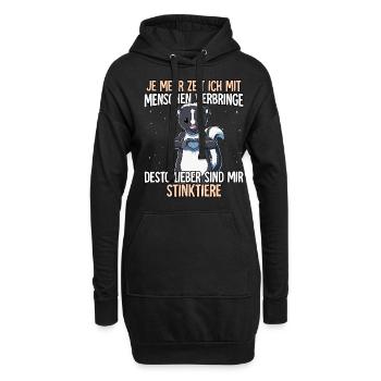 Stinktier - Hoodie-Kleid - Schwarz - Vorne