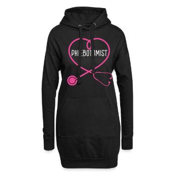 Phlebotomist Stethoscope Appreciation Heart - Hoodie-Kleid - Schwarz - Vorne