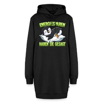 Energiesparen Haben Sie Gesagt Pinguin - Hoodie-Kleid - Schwarz - Vorne