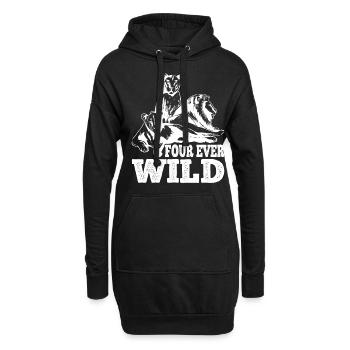 Four Ever Wild 45 - Hoodie-Kleid - Schwarz - Vorne