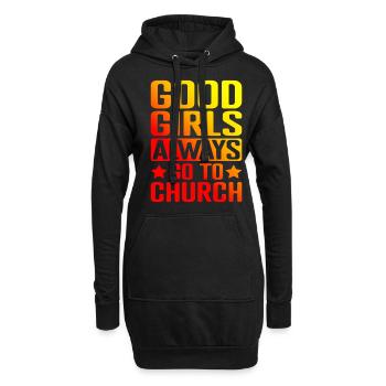 Les bonnes filles vont toujours à l’église 5 - Sweat-shirt à capuche long Femme - noir - Devant