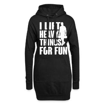 Je soulève des choses lourdes pour le plaisir 12 - Sweat-shirt à capuche long Femme - noir - Devant