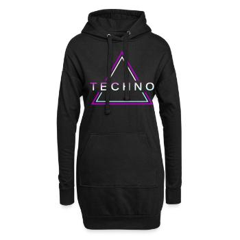 Techno House Party EDM Festival Goa Electro Rave - Hoodie-Kleid - Schwarz - Vorne