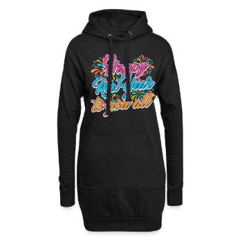 Réveillon du Nouvel An, Paix, Amour, Bonne Année - Sweat-shirt à capuche long Femme - noir - Devant