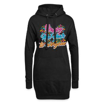 Réveillon du Nouvel An, Paix, Amour, Bonne Année - Sweat-shirt à capuche long Femme - noir - Devant