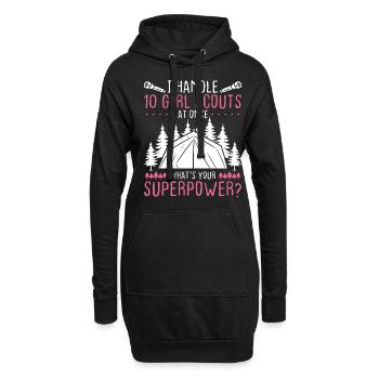 Girl Scout Leader 10 Girl Scouts at once Scouting - Hoodie Dress - black - Front